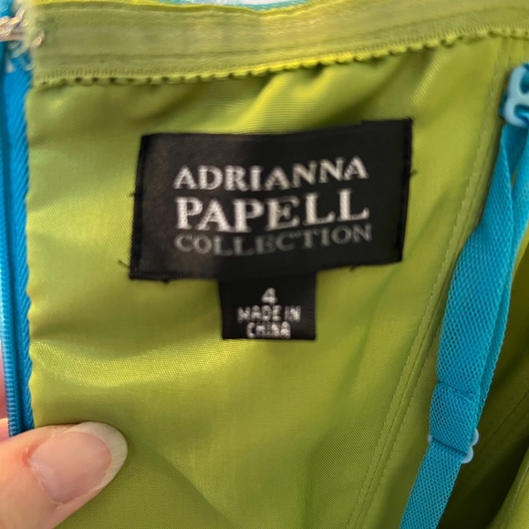 Adrianna Papell Collection prom dress, size 4, aquamarine. Good used condition. - Picture 6 of 10